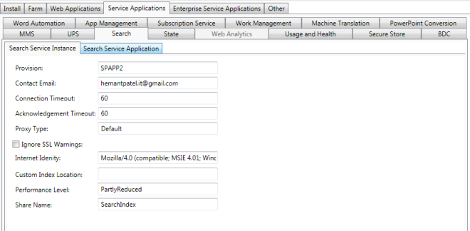 AutoSPInstaller Search Service Instance